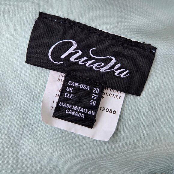 Y2K Sleeveless Beaded Asymmetric Top Size 20 2XL Leopard Seafoam Green Chiffon - Picture 11 of 12